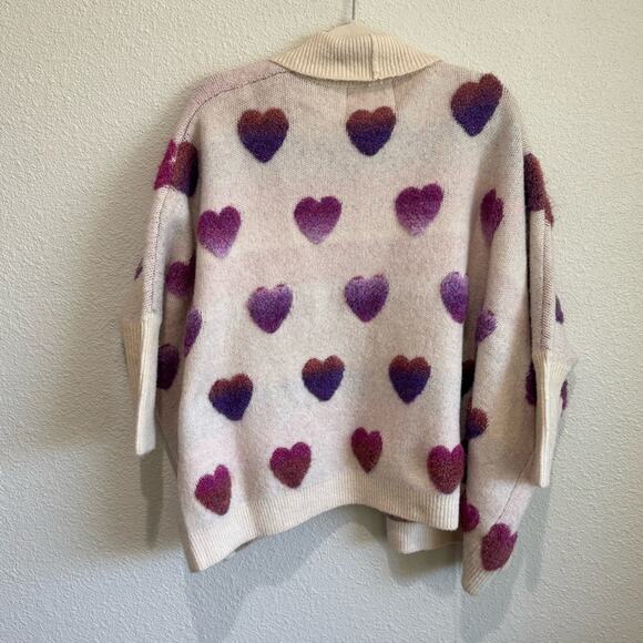 By Anthropologie Heart Cardigan Sweater Women's One Size Loungewear Cozy Boho - Picture 9 of 10